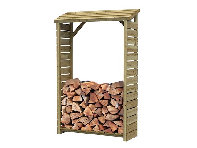 Grenen haardhoutberging geïmpregneerd - 39x120x185 cm (2x) - afbeelding 1 van  1