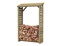 Grenen haardhoutberging geïmpregneerd - 39x120x185 cm - afbeelding 1 van  3