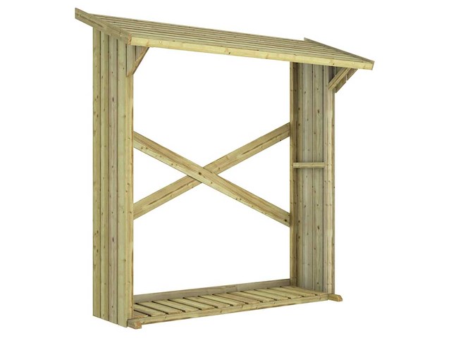 Grenen haardhoutberging geïmpregneerd - 72x180x185 cm - afbeelding 2 van  3