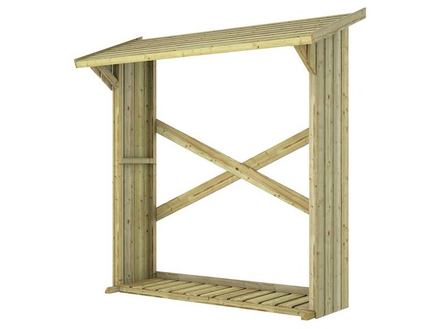 Grenen haardhoutberging geïmpregneerd - 72x180x185 cm - afbeelding 3 van  3