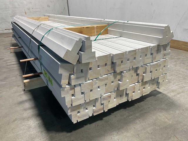 Grenen kozijnprofiel b wit gegrond 300x11x6,6 cm (50x) - afbeelding 4 van  8
