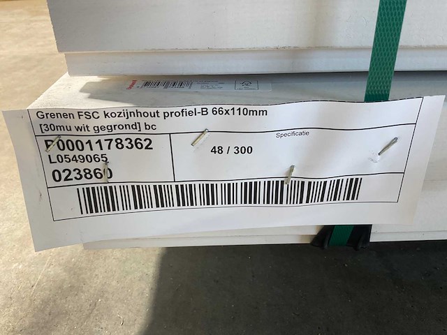 Grenen kozijnprofiel b wit gegrond 300x11x6,6 cm (50x) - afbeelding 6 van  8