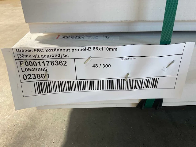 Grenen kozijnprofiel b wit gegrond 300x11x6,6 cm (50x) - afbeelding 6 van  8