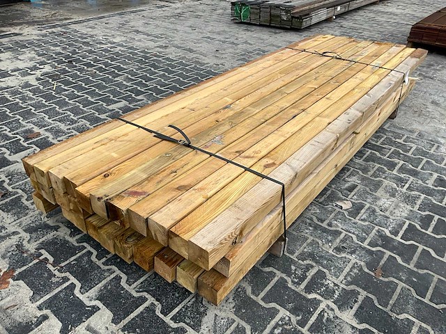 Grenen paal 9x9 cm (30x) - afbeelding 2 van  6