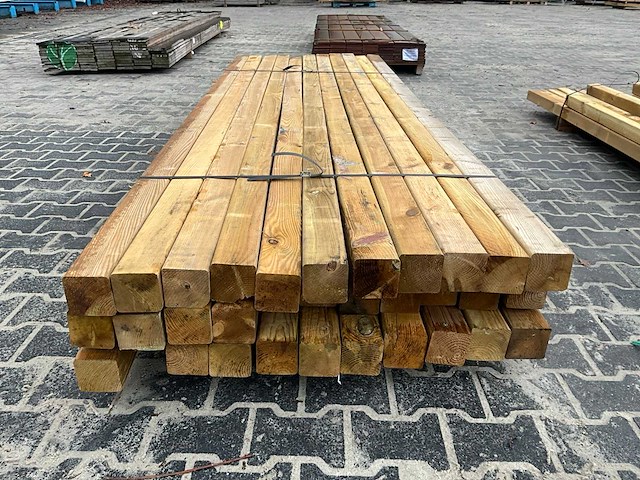 Grenen paal 9x9 cm (30x) - afbeelding 4 van  6