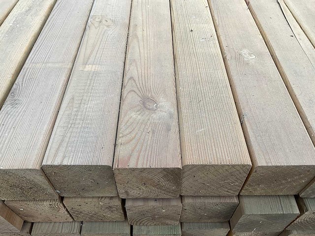 Grenen paal geïmpregneerd 220x8.8x8.8 cm (75x) - afbeelding 2 van  5