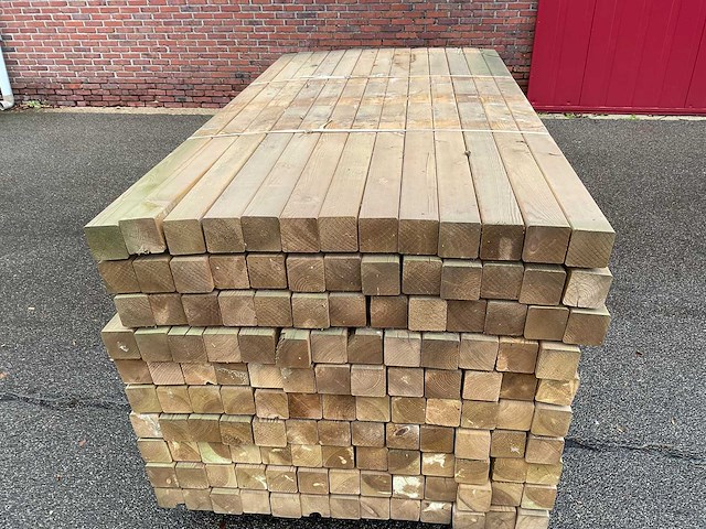 Grenen paal geïmpregneerd 240x8.8x8.8 cm (75x) - afbeelding 3 van  6