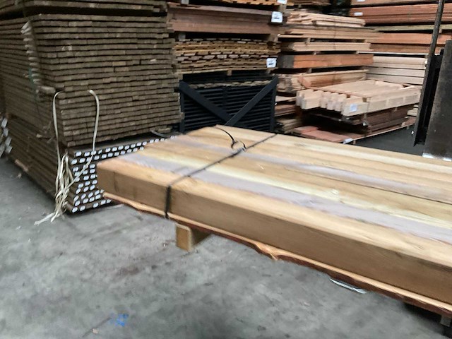 Grenen paal geschaafd - 240x8,8x8,8 cm (9x) - afbeelding 3 van  8