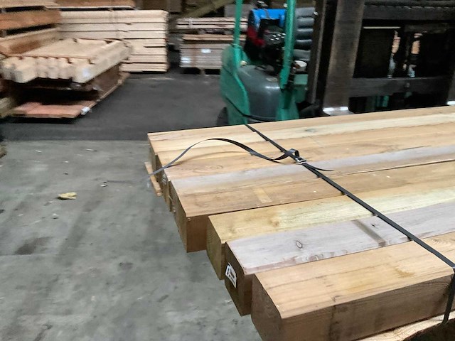 Grenen paal geschaafd - 240x8,8x8,8 cm (9x) - afbeelding 5 van  8