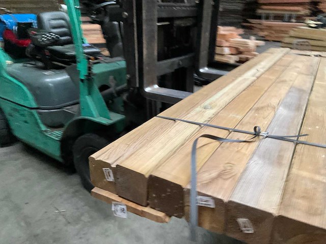 Grenen paal geschaafd - 240x8,8x8,8 cm (9x) - afbeelding 6 van  8