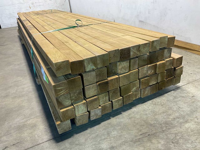 Grenen paal geschaafd 400x8,8x8,8 cm (25x) - afbeelding 3 van  4