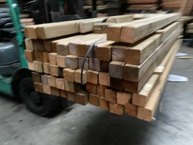 Grenen paal geschaafd/geïmpregneerd - 180x6,5x6,5 cm (60x) - afbeelding 4 van  9