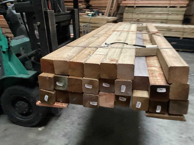 Grenen paal geschaafd/geïmpregneerd - 220-240x8,8x8,8 cm (26x) - afbeelding 4 van  8