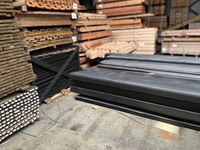 Grenen paal geschaafd/gezwart - 270x8,8x8,8 cm (10x) - afbeelding 6 van  11