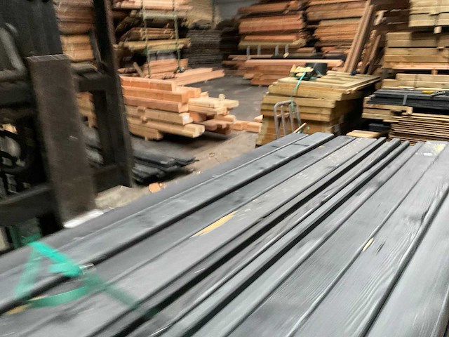 Grenen paal geschaafd/gezwart - 270x8,8x8,8 cm (10x) - afbeelding 2 van  11