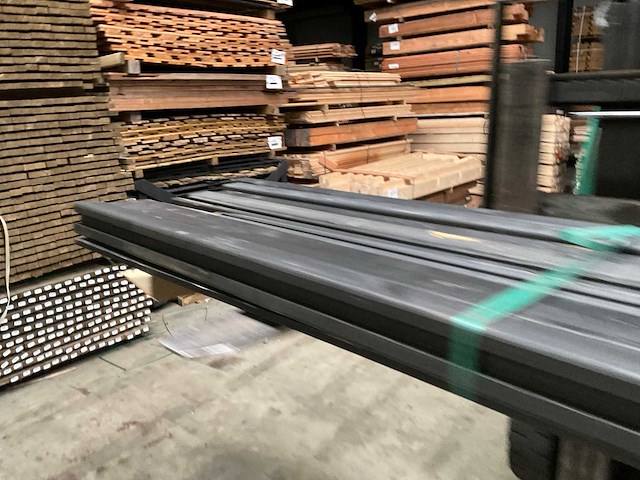 Grenen paal geschaafd/gezwart - 270x8,8x8,8 cm (10x) - afbeelding 5 van  11