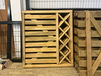 Grenen poort geschaafd recht + trellis 90x100 cm (4x) - afbeelding 1 van  8