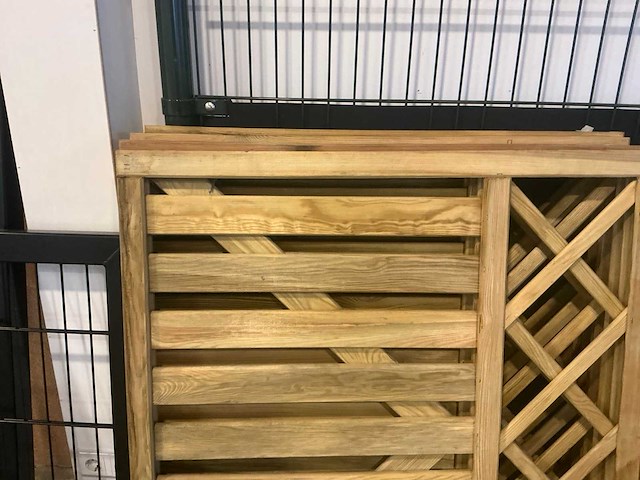 Grenen poort geschaafd recht + trellis 90x100 cm (4x) - afbeelding 6 van  8