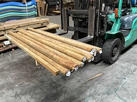 Grenen ronde paal geïmpregneerd/gepunt - 200x6x6 cm (15x) - afbeelding 1 van  9