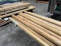 Grenen ronde paal geïmpregneerd/gepunt - 200x6x6 cm (15x) - afbeelding 3 van  9