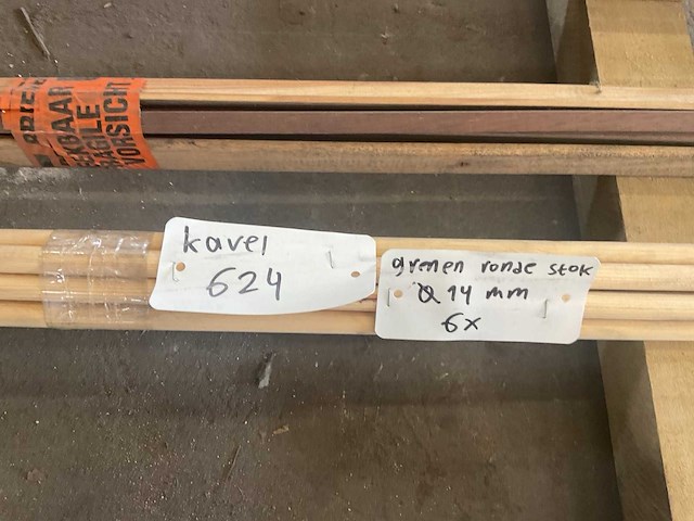 Grenen ronde stok diameter 14 mm (6x) - afbeelding 7 van  15