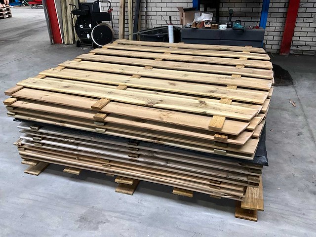 Grenen schutting 180x180 cm (13x) - afbeelding 6 van  6