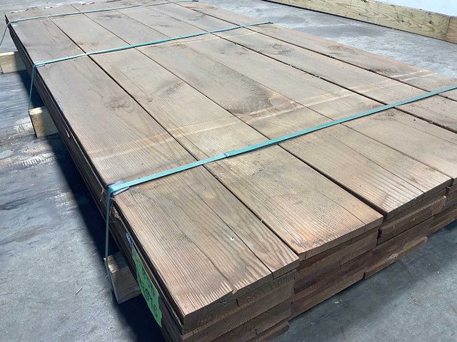 Grenen schuttingplanken kdi bruin 200x16x1,5 cm (216x) - afbeelding 3 van  8