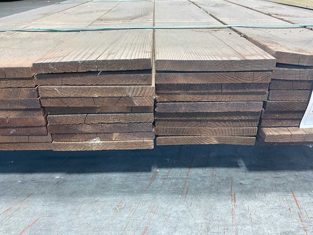 Grenen schuttingplanken kdi bruin 200x16x1,5 cm (216x) - afbeelding 3 van  4