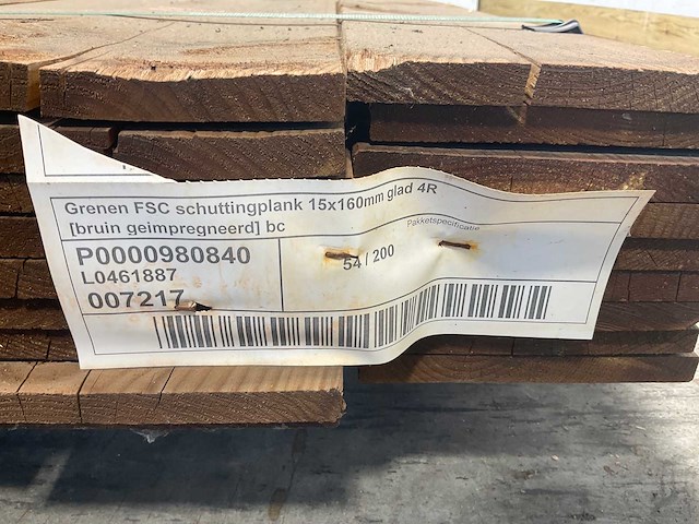 Grenen schuttingplanken kdi bruin 200x16x1,5 cm (216x) - afbeelding 4 van  4