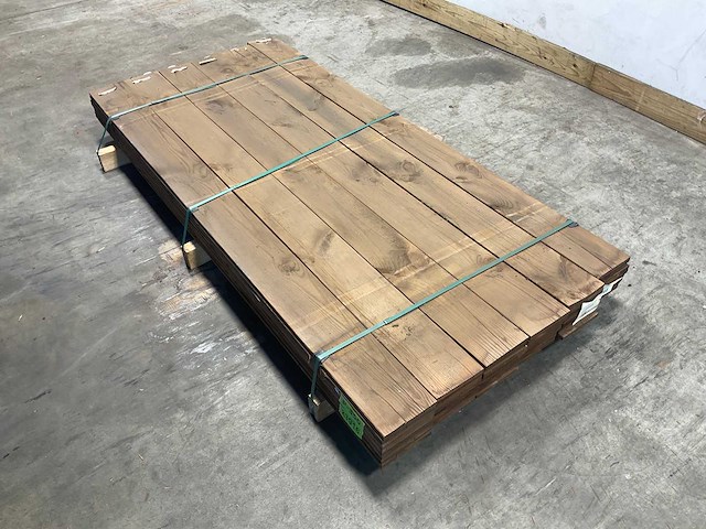 Grenen schuttingplanken kdi bruin 200x16x1,5 cm (216x) - afbeelding 1 van  4