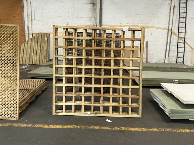 Grenen trellis recht horizontaal 180x180 cm (3x) - afbeelding 2 van  6