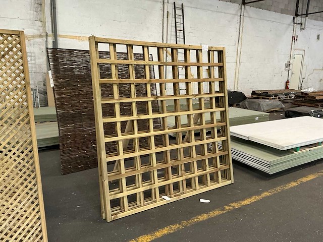 Grenen trellis recht horizontaal 180x180 cm (3x) - afbeelding 3 van  6