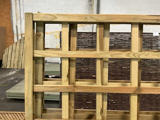 Grenen trellis recht horizontaal 180x180 cm (3x) - afbeelding 4 van  6