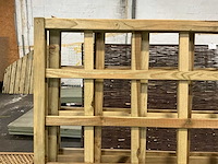 Grenen trellis recht horizontaal 180x180 cm (3x) - afbeelding 4 van  6