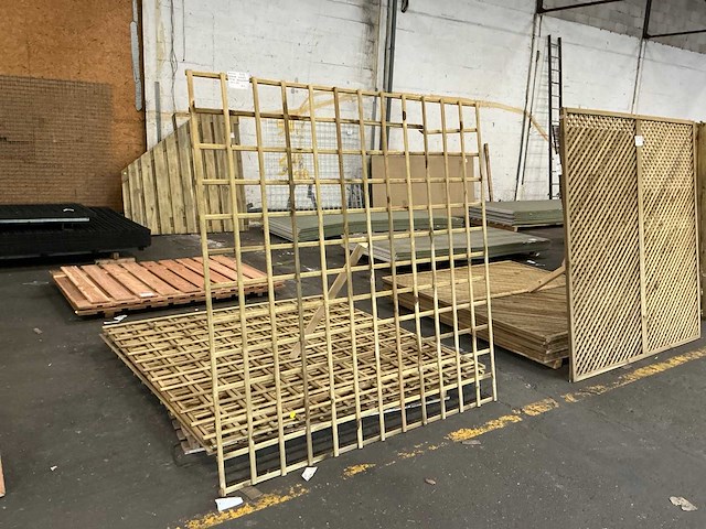 Grenen trellis recht horizontaal hek 180x180 cm (4x) - afbeelding 3 van  7