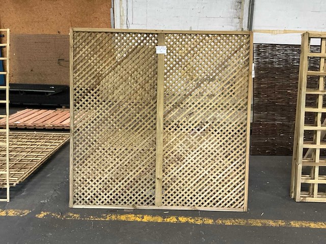 Grenen trellis scherm jasmijn 180x180 cm (7x) - afbeelding 2 van  7