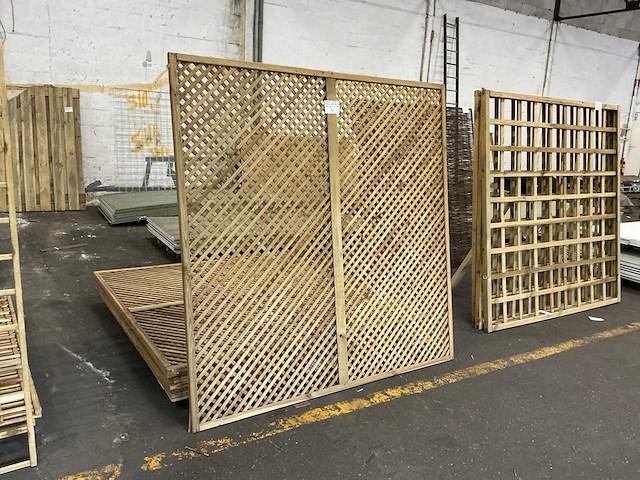Grenen trellis scherm jasmijn 180x180 cm (7x) - afbeelding 3 van  7