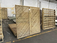 Grenen trellis scherm jasmijn 180x180 cm (7x) - afbeelding 3 van  7