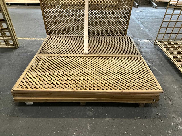 Grenen trellis scherm jasmijn 180x180 cm (7x) - afbeelding 4 van  7