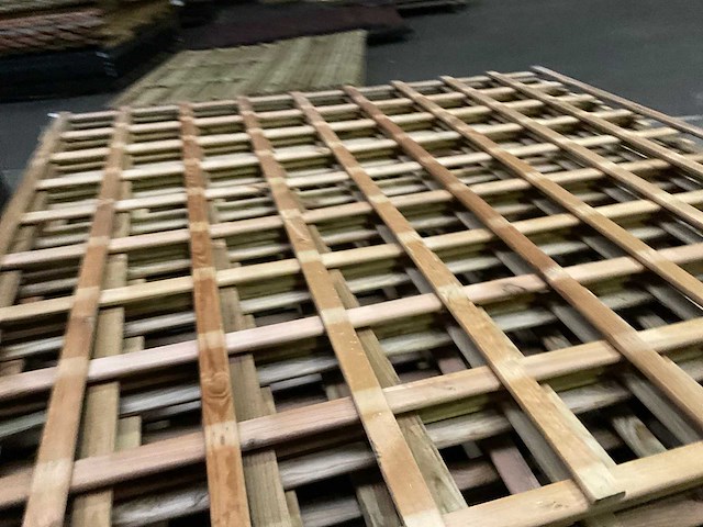 Grenen trellis tuinscherm geïmpregneerd - 180x180 cm (8x) - afbeelding 11 van  11