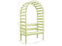 Grenen tuinbank met rozenboog - 130x60x230 cm - afbeelding 2 van  2