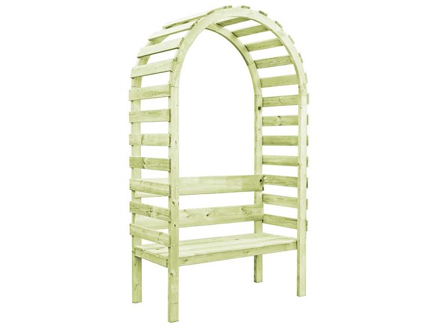 Grenen tuinbank met rozenboog - 130x60x230 cm - afbeelding 3 van  3
