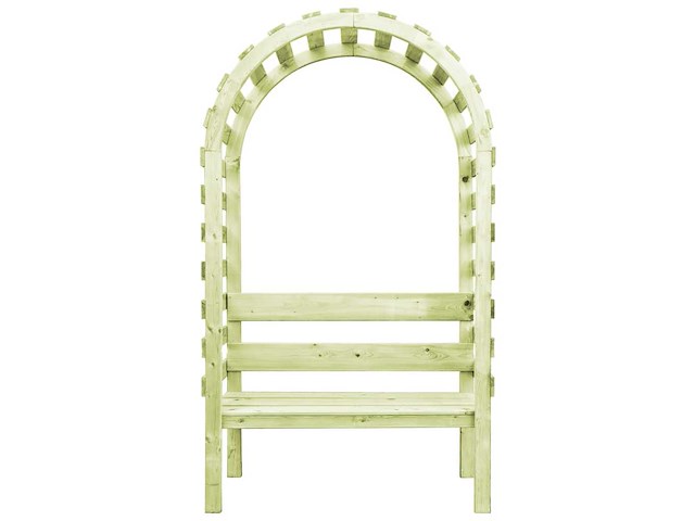 Grenen tuinbank met rozenboog - 130x60x230 cm - afbeelding 1 van  6