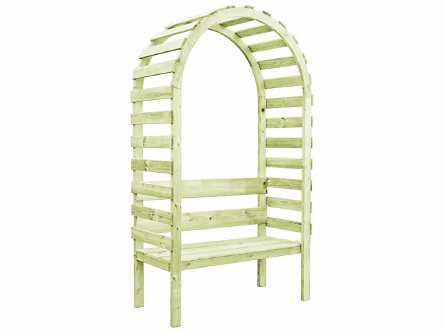 Grenen tuinbank met rozenboog - 130x60x230 cm - afbeelding 6 van  6