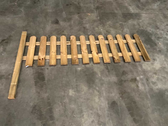 Grenen tuinhekwerk met paal geïmpregneerd - 190x60 cm (5x) - afbeelding 1 van  4