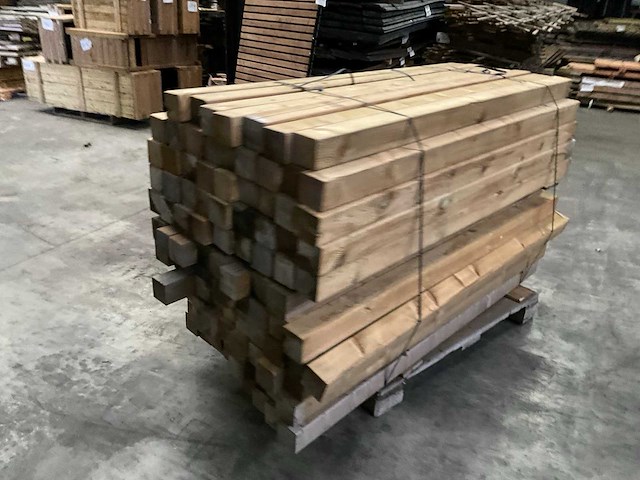 Grenen tuinpaal geïmpregneerd - 180x8,8x8,8 cm (98x) - afbeelding 1 van  8