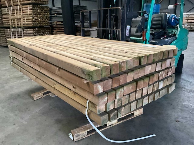 Grenen tuinpaal geïmpregneerd 270x8,8x8,8 cm (13x) - afbeelding 2 van  7