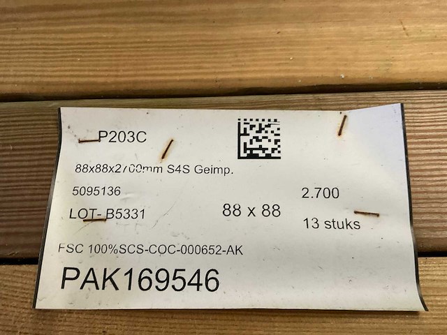 Grenen tuinpaal geïmpregneerd 270x8,8x8,8 cm (13x) - afbeelding 6 van  7