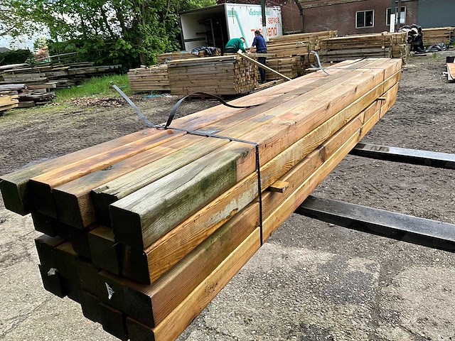 Grenen tuinpaal geschaafd 210x6,8x6,8 cm (20x) - afbeelding 3 van  5