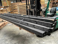 Grenen tuinpaal gezwart - 400x8,8x8,8 cm (14x) - afbeelding 1 van  4
